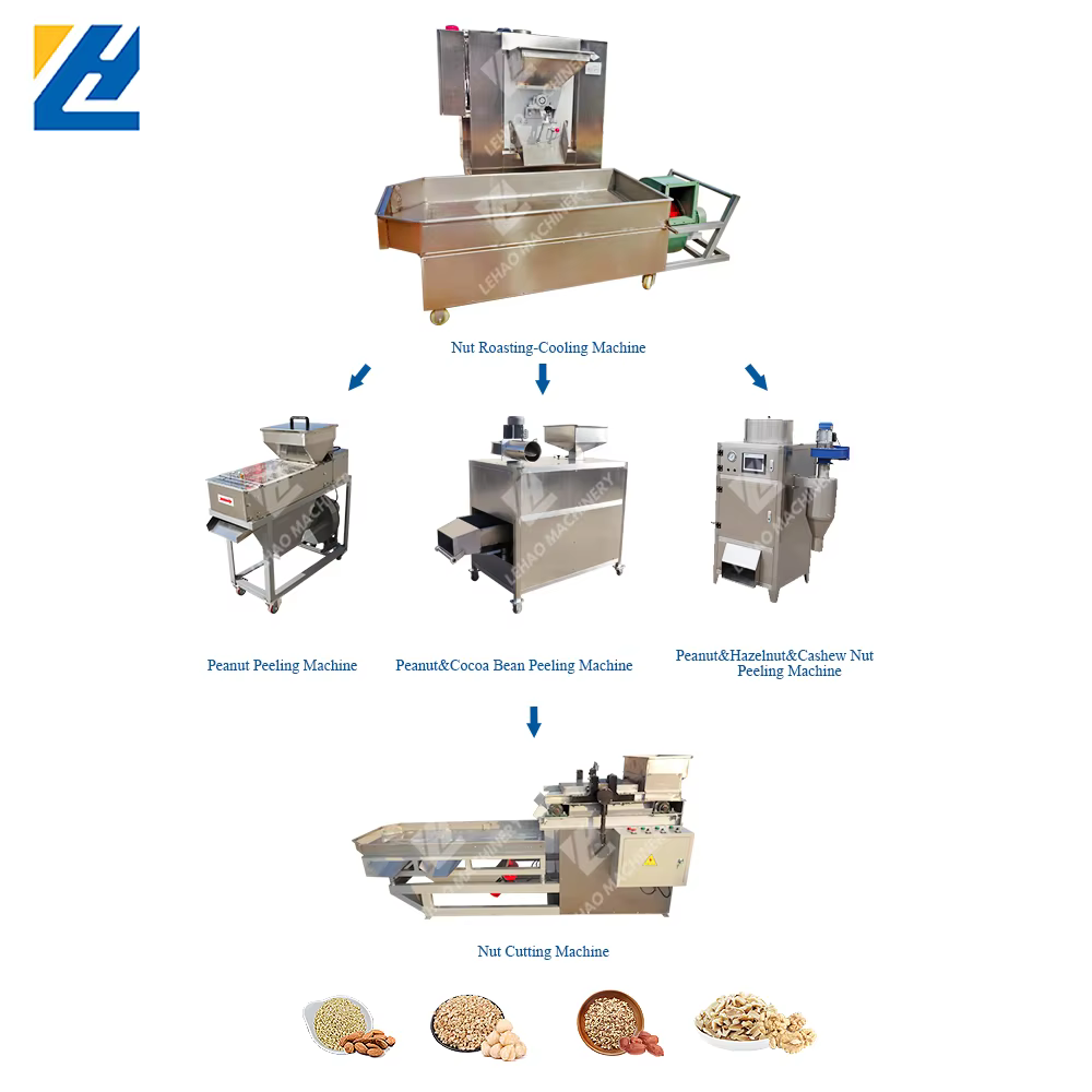 Professional Peanut Roasting Peeling Cutting Machine