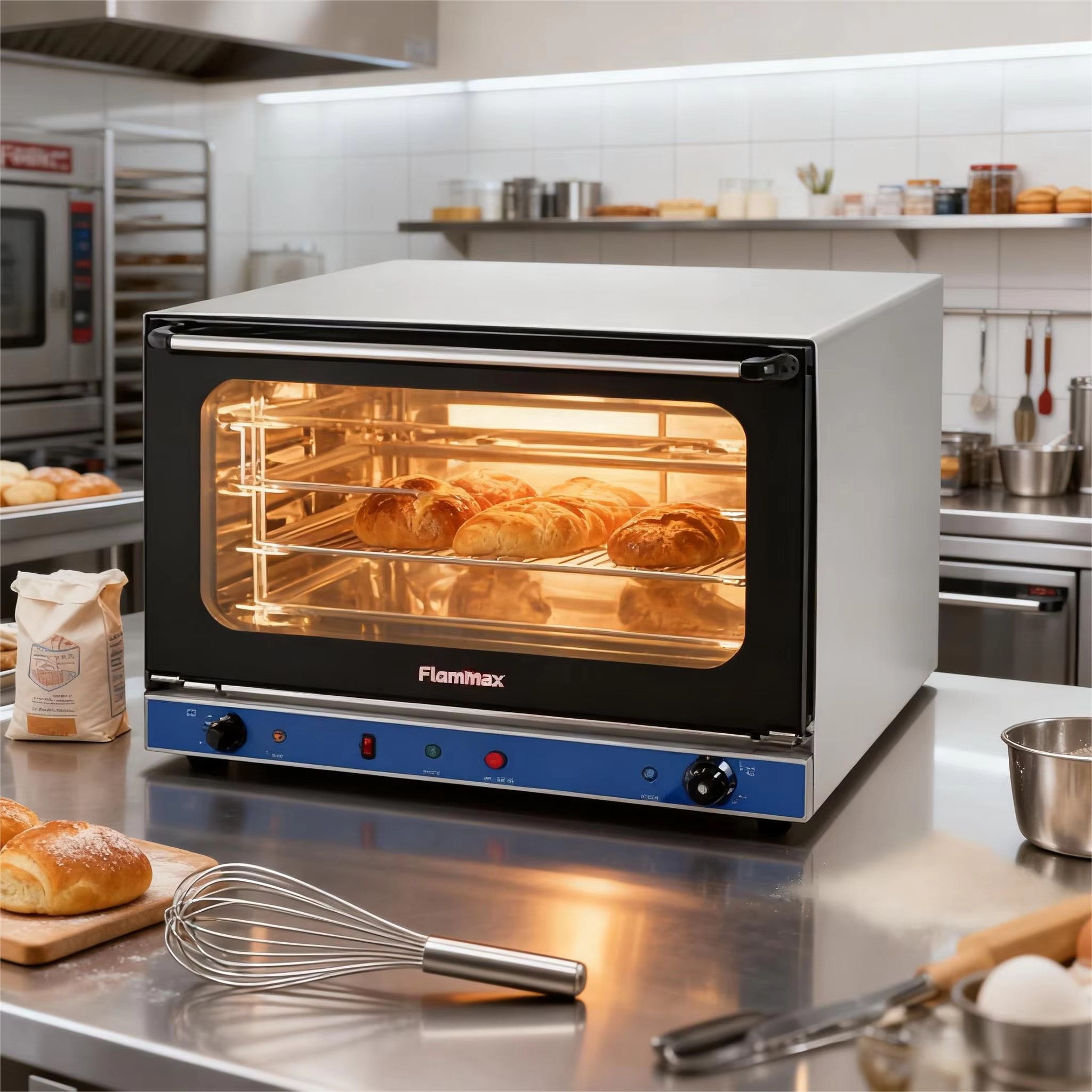 Commercial Bakery Oven 4 Trays Countertop