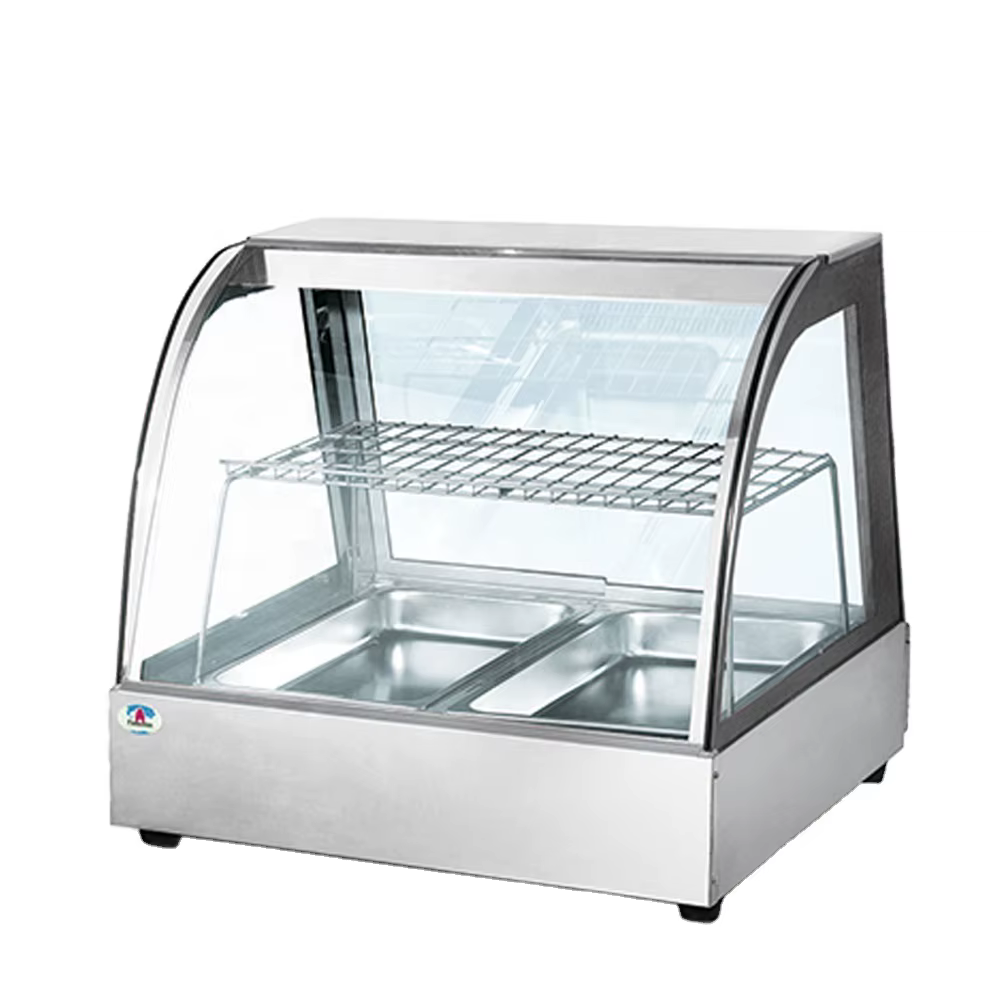 Curved Glass Pastry Warmer Fast Food