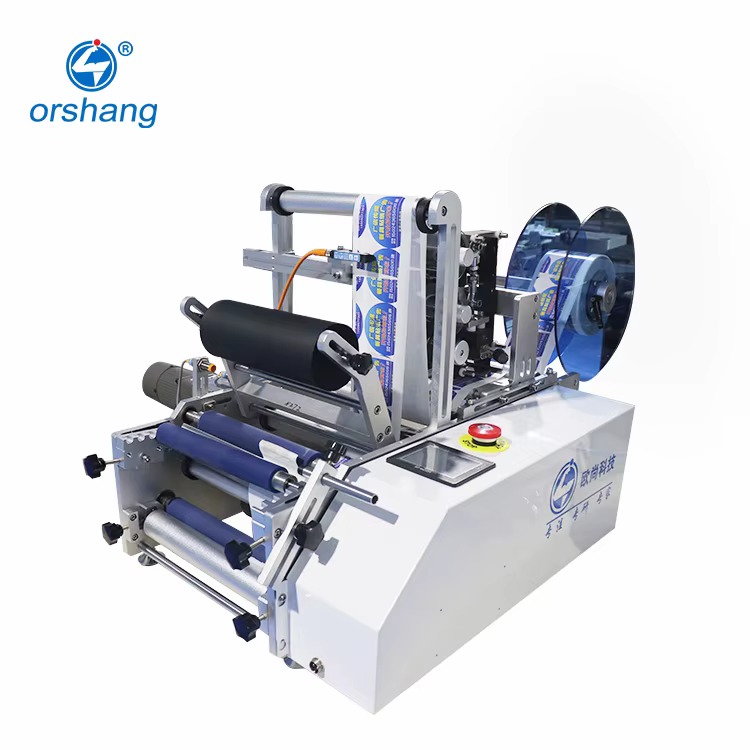 Semi-Automatic Round Wine Glass Bottle Printing Code Labeler Labeling Machine