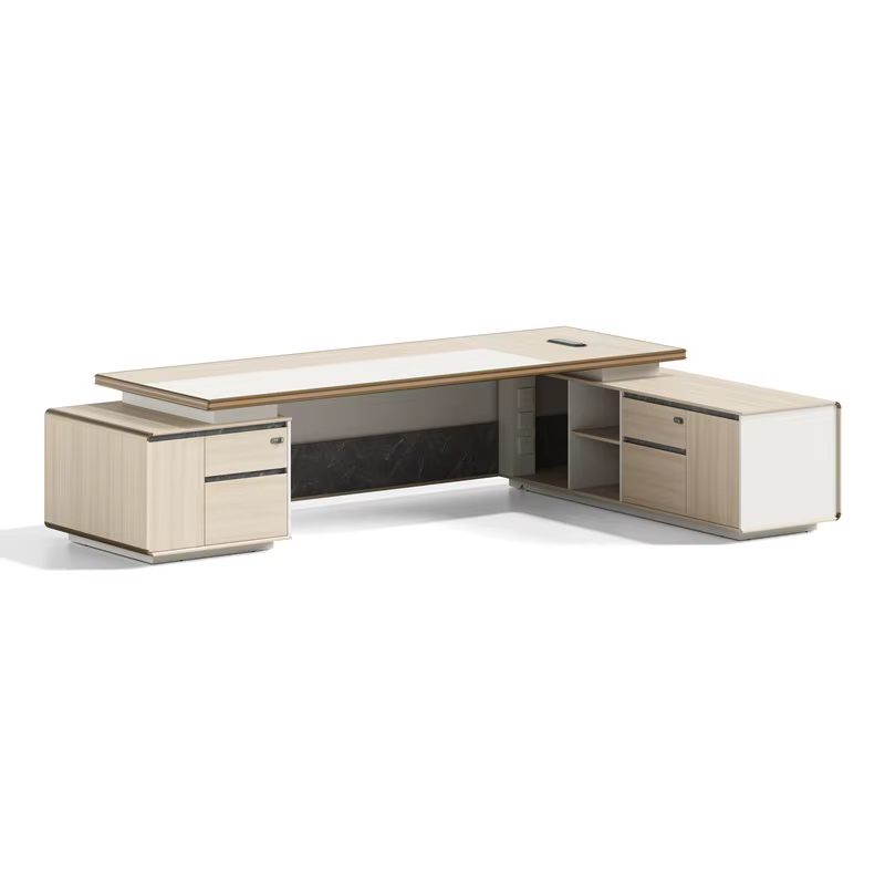 L Type Light Luxury Wooden Desk
