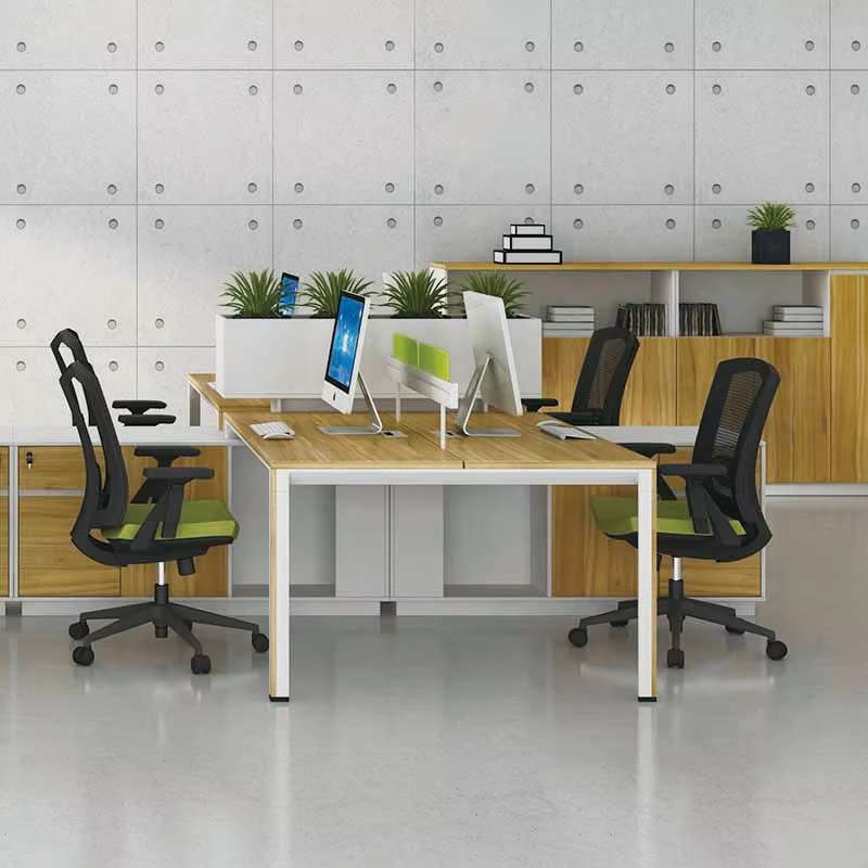 Wooden Open Office Workstation Staff Desk