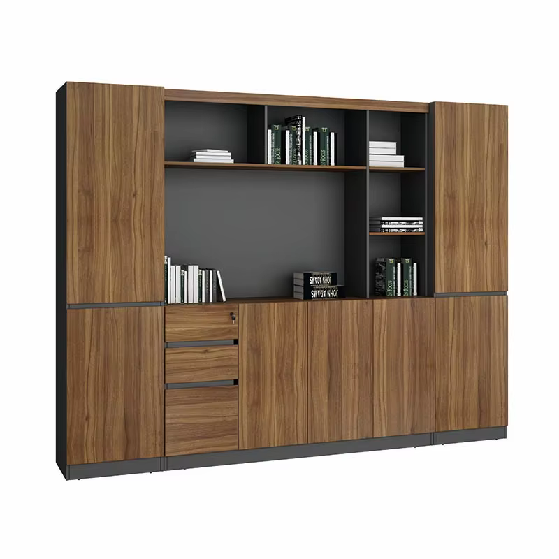 Modern Style Tall Open Bookcase Cabinet