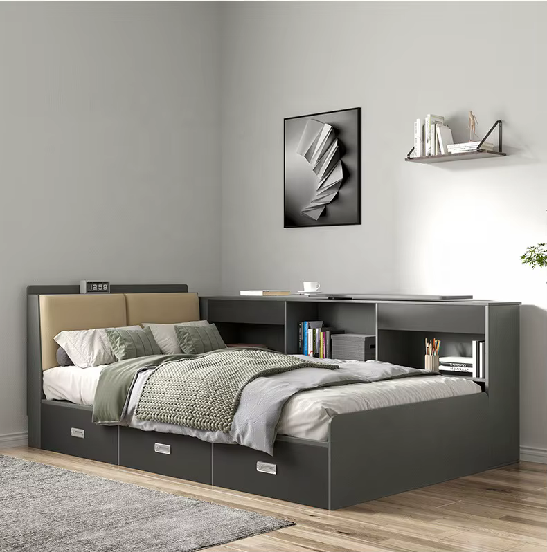 Foldable Morden Wooden Queen Kids Bed