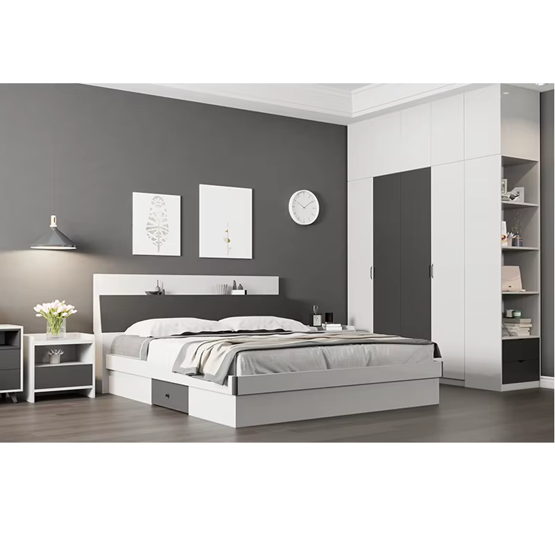 Small Stylish White Loft Wooden King