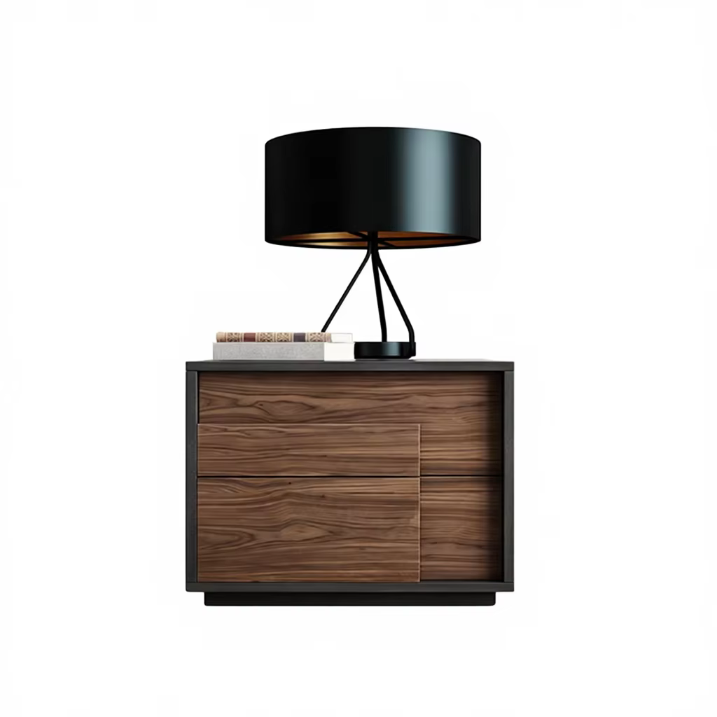 Wooden Modern Bedroom Nightstand With Storage