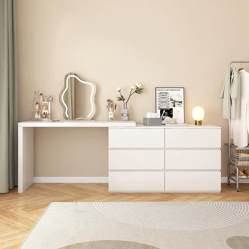 Extendable Adjustable Women Wooden Modern White