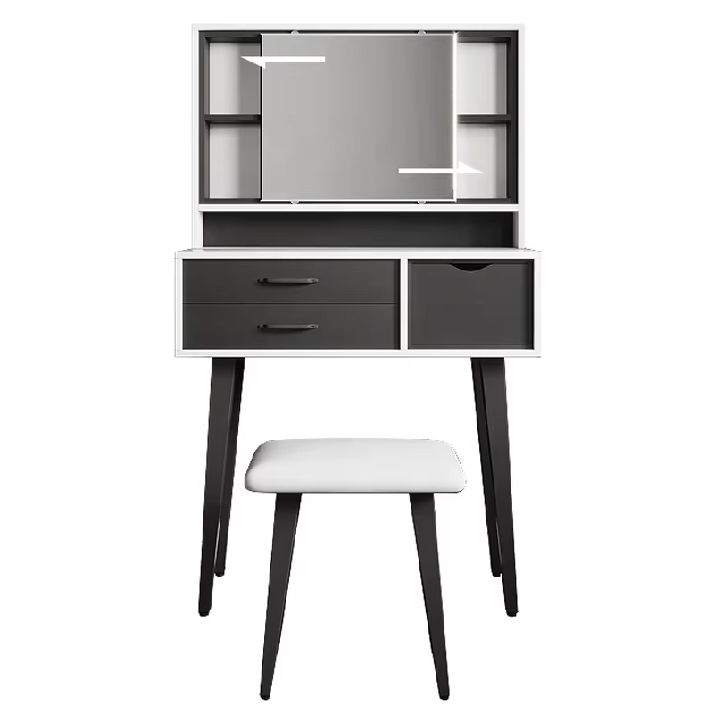 Modern Wooden Bedroom Mirror Side White