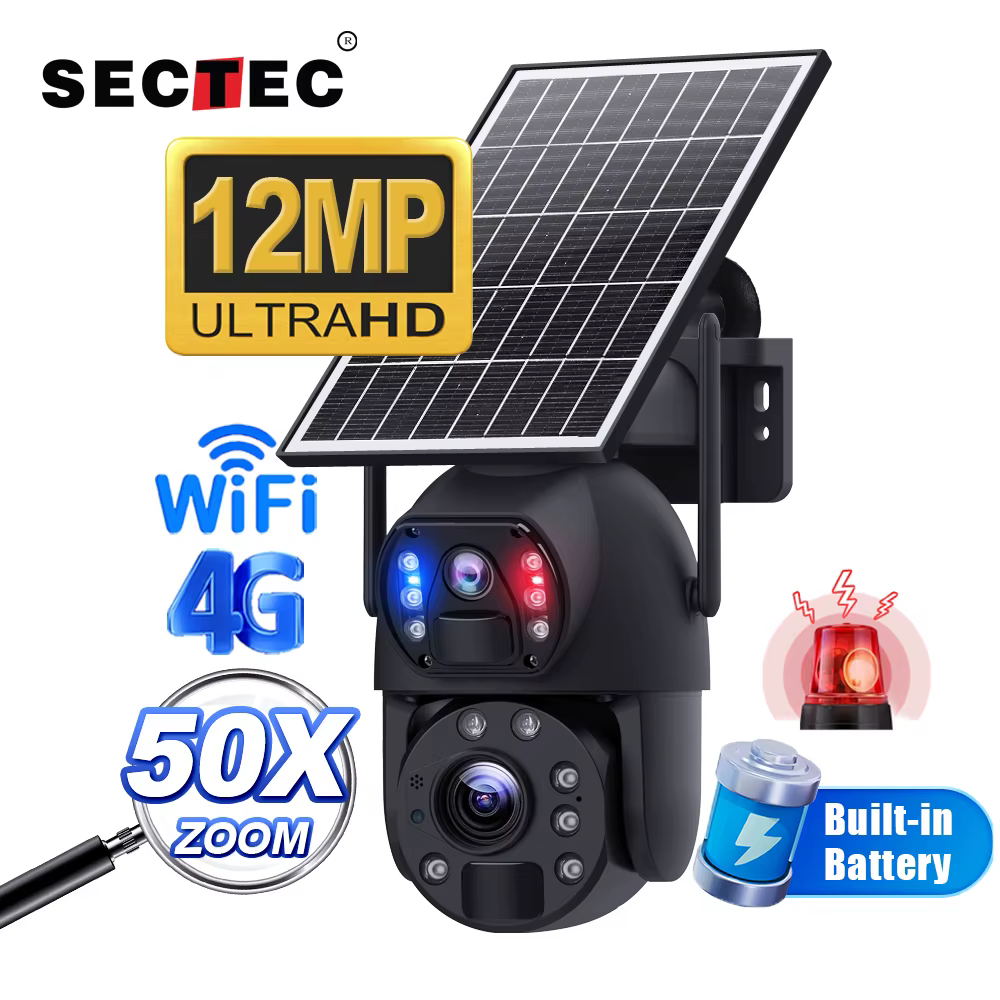 SECTEC Outdoor 4G Solar Powered CCTV