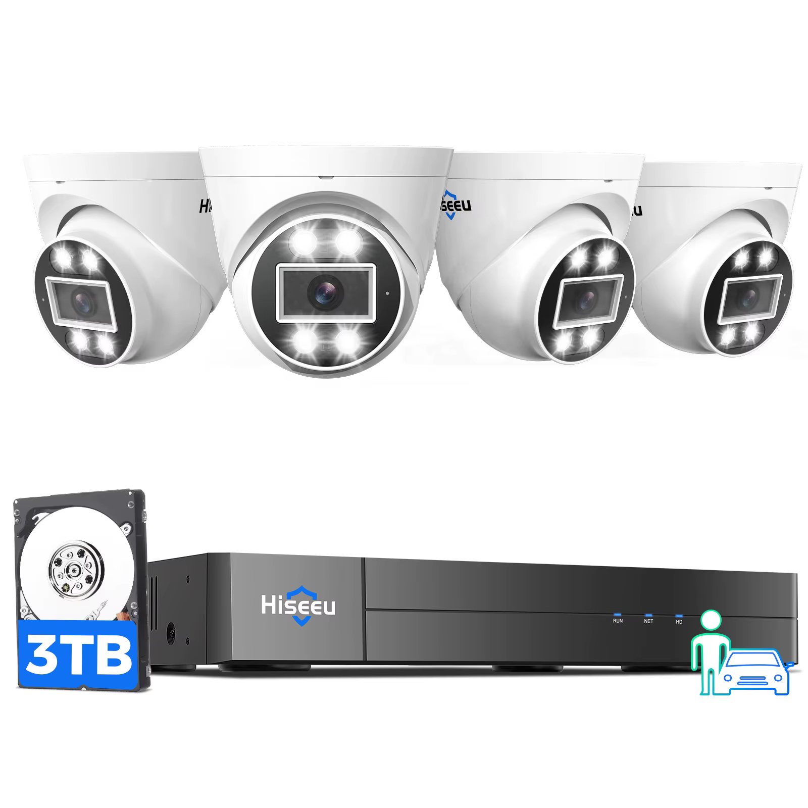 Hiseeu 4CH 5MP POE NVR Security
