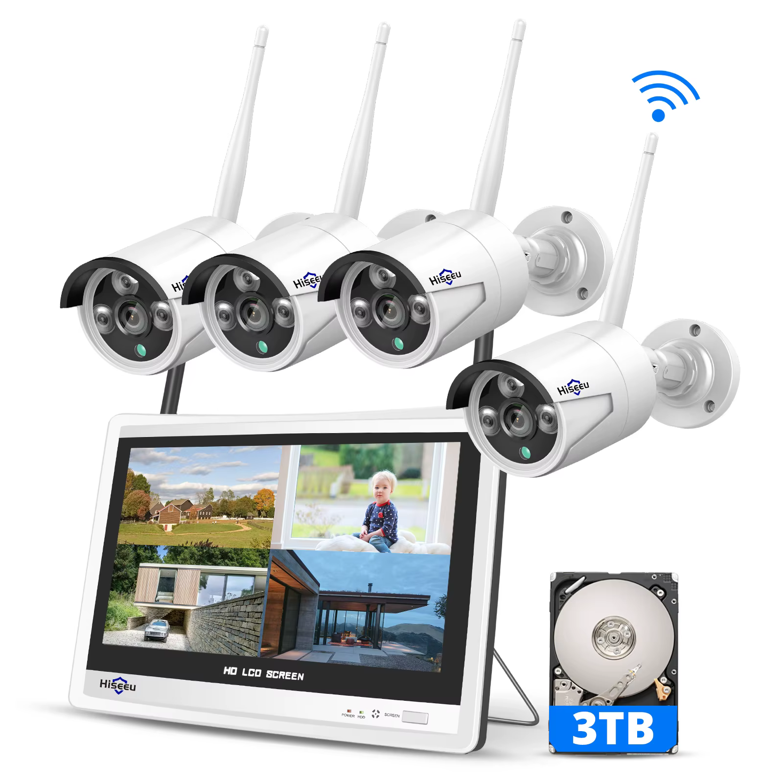 Hiseeu 3MP Wifi IP Camera Kits