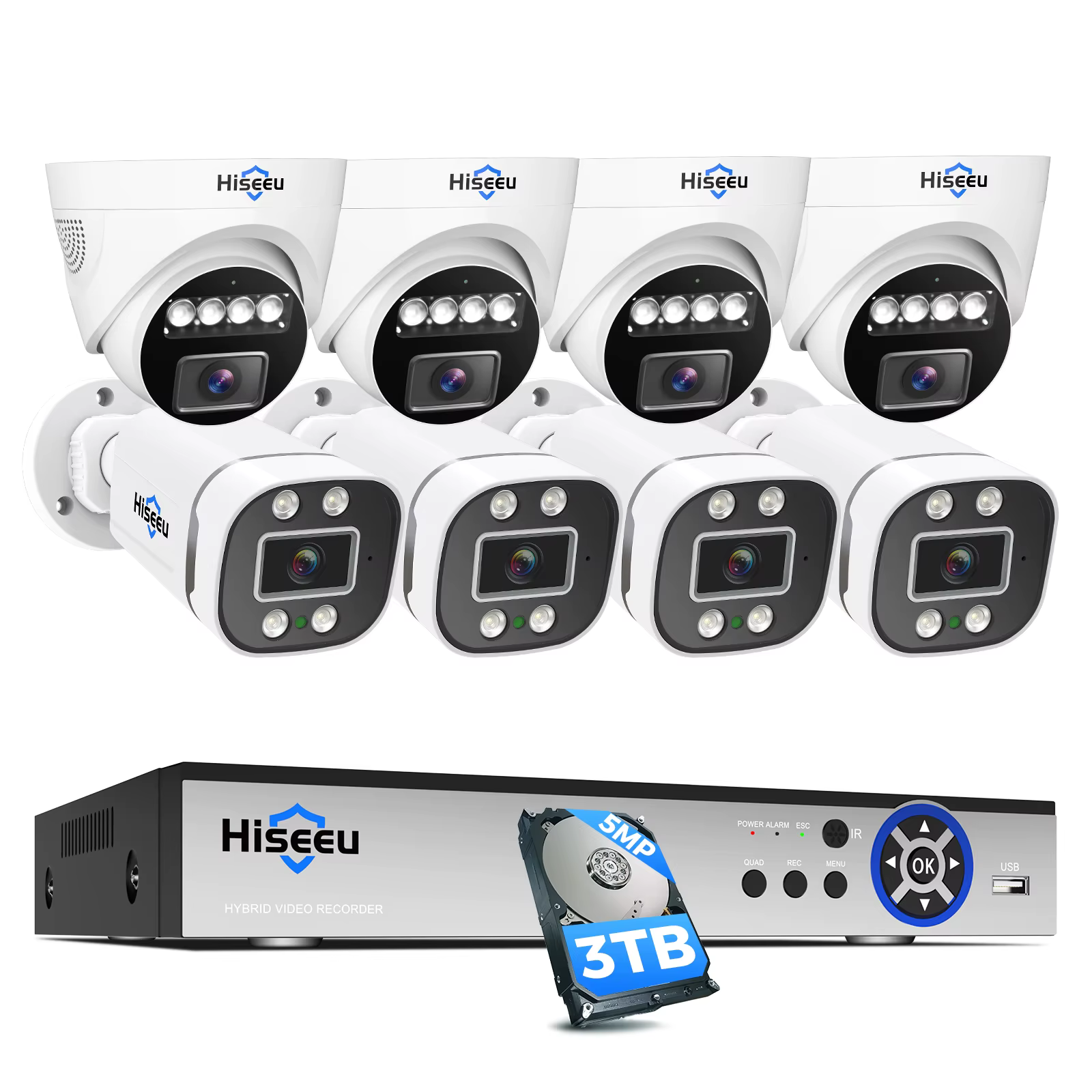 Hiseeu 5MP 16Ch 5 In 1
