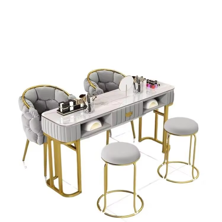 Light Luxury Modern Stainless Steel Nail Table