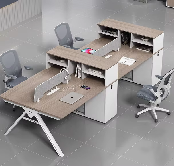 Ergonomic 4 People Office Desk Open