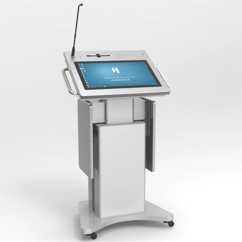 Best Multi-media Table 21.5" Touch Screen E podium LED Smart Digital Podium Kiosk Mic Computer for Conference