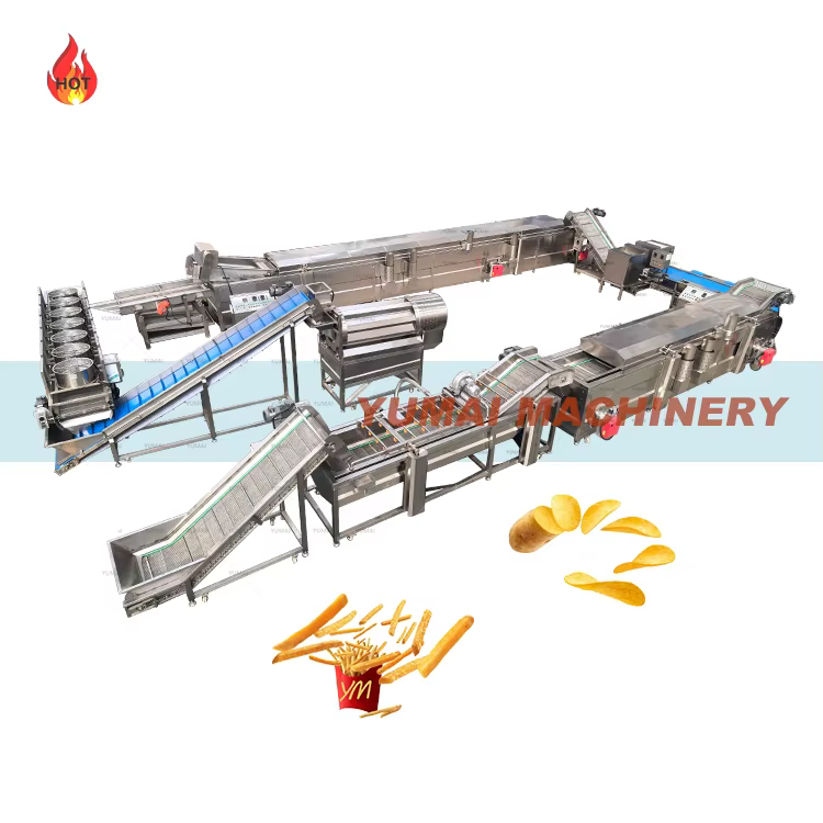 Fully Automatic Industrial Frozen French Fries Production Line Cassava Fresh Potato Finger Making Machine