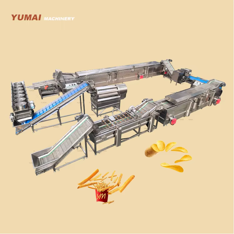 Full Automatic Small Scale 50kgh Fried Potato Chips Crisp Making Machine for New Business