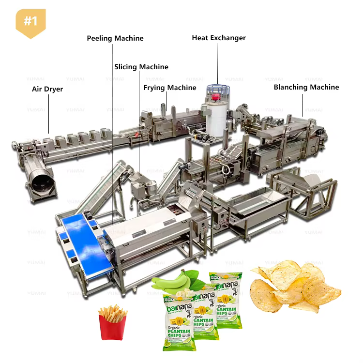 Affordable  Price 100kg 200kg 300kg Customized Fully Automatic Cassava Crisp Making Machine Potato Chips Production Line
