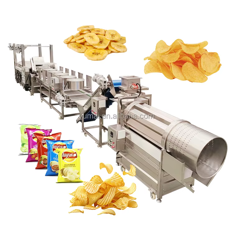 Complete Set Automatic Fresh French Fries Potato Chips Making Machine Potato Crisp Processing Line From Direct Factory