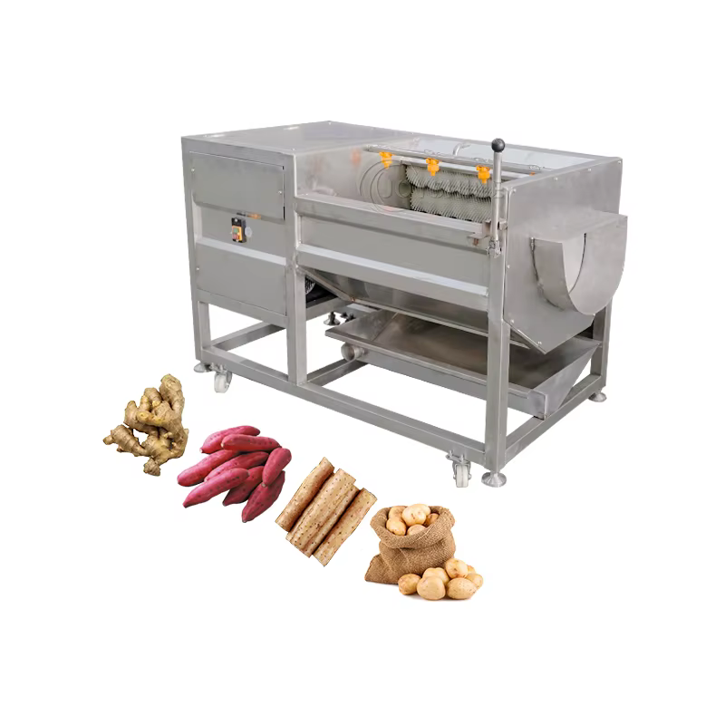 High Peeling Rate Wave Shape Brush Roller Yam Root Vegetable Cassava Carrot Cleaning Washing Peeling Polishing Snack Machinery