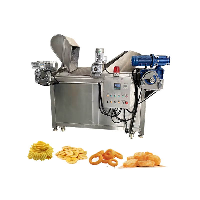 Hot Sale Batch Fryer Snack Food Pellet Cheetos Churros Doritos Chin Chin Automatic Stir Fryer Machine