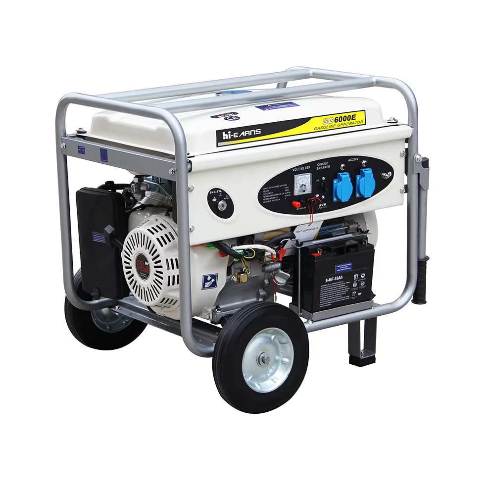 5KVA Air Cooled Oval Panel Gasoline Generator With Wheels and Handles