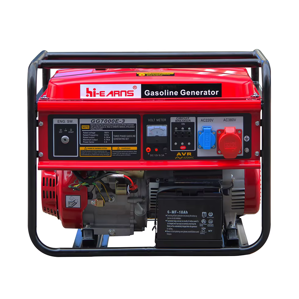 GG7000E3 6KW 380V 400V Three Phase  Open Type 190 Gasoline Engine Generator