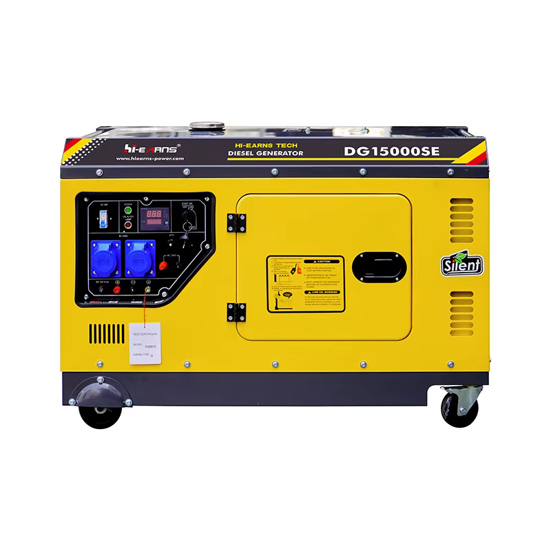 13HP Silent Type diesel Generator Set DG15000SE 10KW 220V 50Hz Single-Phase Air-Cooled 50Hz Frequency AC Output