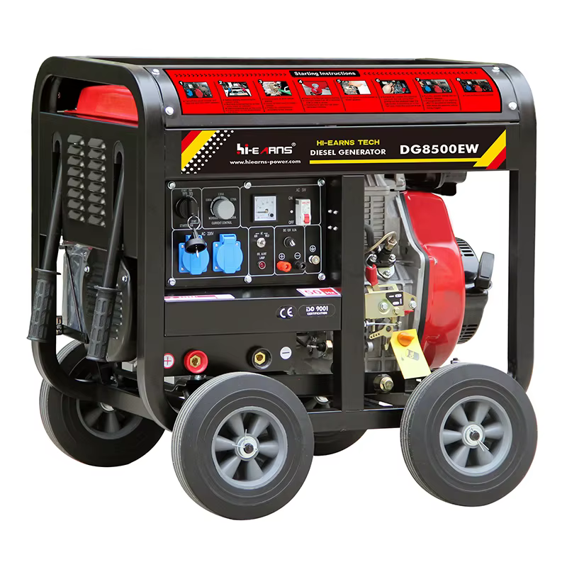 Hiearns 2KW Open Frame Diesel Generators DG8500EW Air Cooled 220V Single-Phase Portable diesel Generator