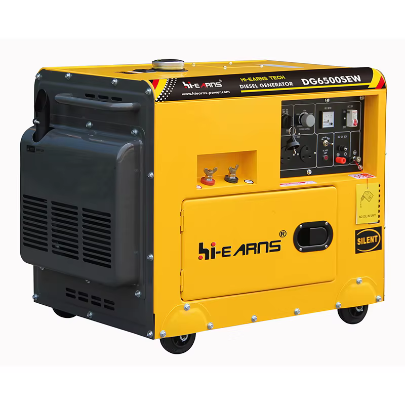 Hiearns 2.25kva 1.8KW Silent Type diesel Generator Portable DG6500SEW Air Cooled 220V Single-Phase DC Output for Welding