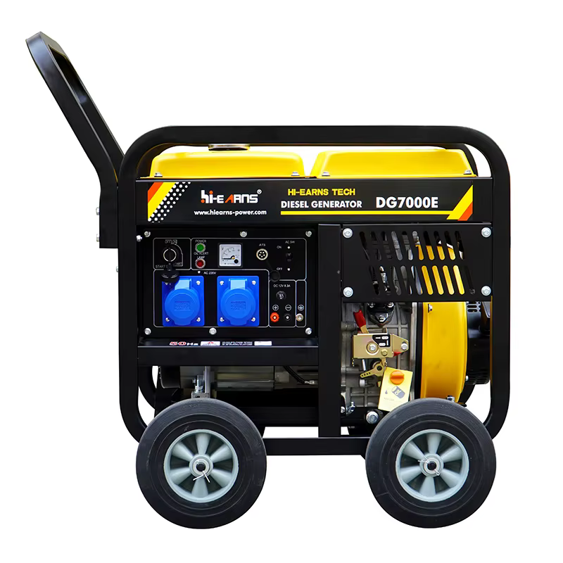 Hiearns 5.5kw 50Hz Frequency 220V DG7000E Open Frame Power HR188F Small Double Cylinder Model Diesel Generators