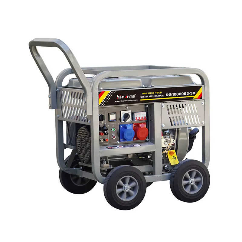 Hiearns DG10000E3-3D 6.5kW Small Double-Cylinder Alternator Silent Open Frame with Heating Button 50Hz Frequency