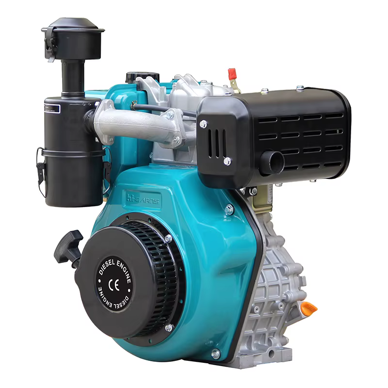 9HP Hiearns HR188FA 7KW Single Section Oil Filter Easy Operate Spline Shaft Air-Cooled Single Cylinder Motor Euro 5 Emission
