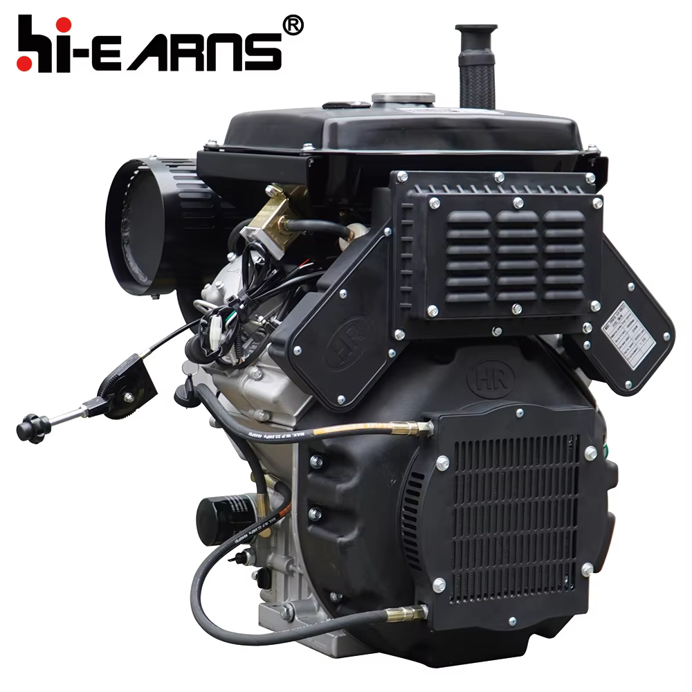 22KW Air Cooled Two-cylinder Keyway Shaft Diesel Engine for 245*150mm Alternator