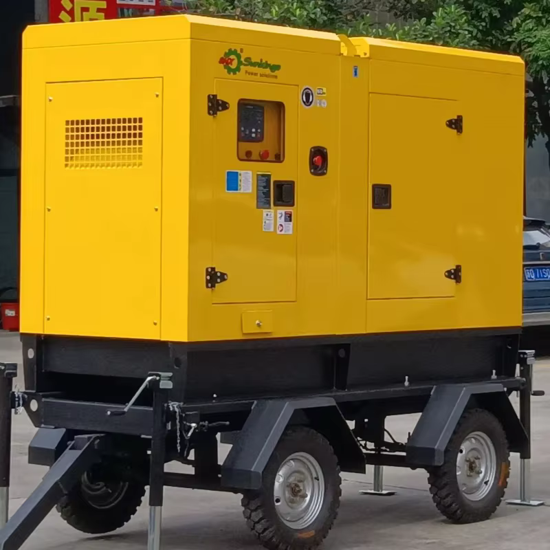 New Arrival Mobile Trailer-mounted Diesel Generator with ATS LCD Digital Display Water-cooled Movable Power Solution Silent Type