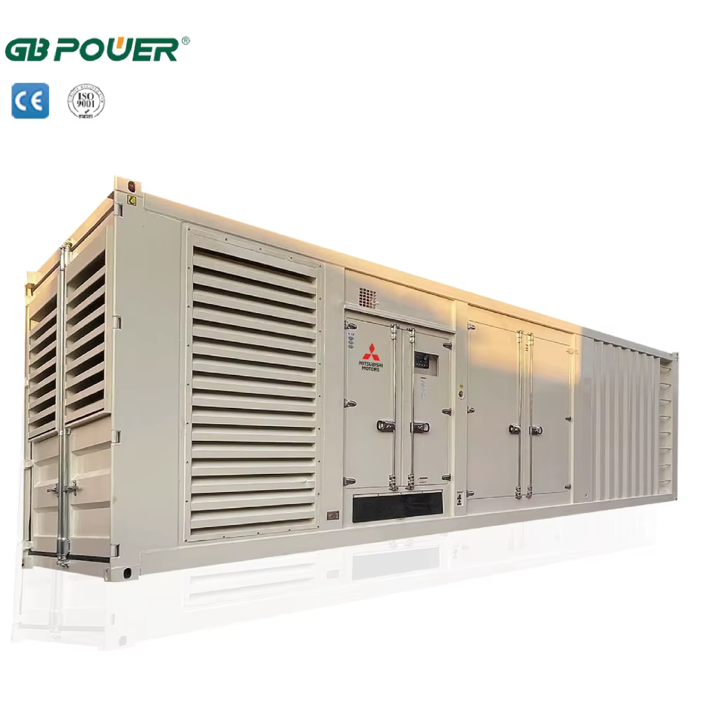 GB POWER GB-MI1350 3 Phase 4 Wire 1350KVA Silent Diesel Generator Smartgen/ABB ATS Mitsubishi Engine S12R-PTA2-C Leroy Somer