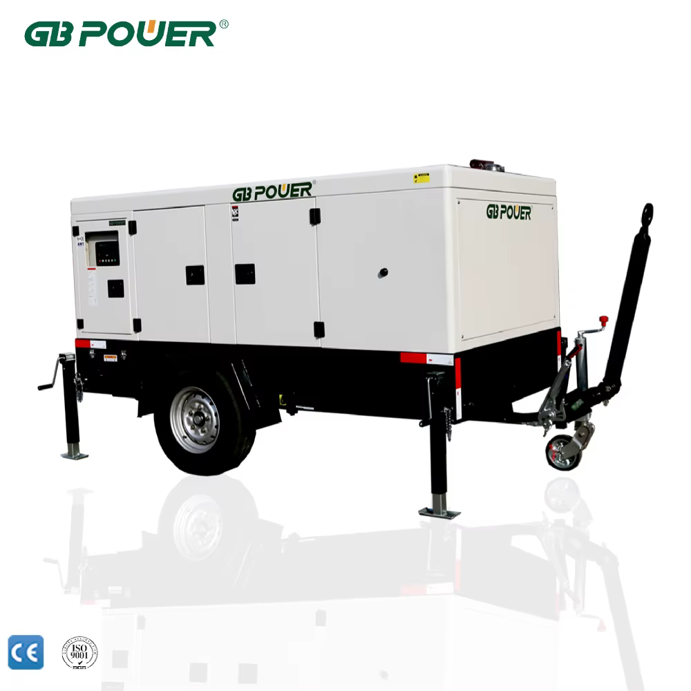 OEM Silent Soundproof 200kva 250kva Mobile Trailer Type Diesel Generator with Wheels for Engine 1206A-E70TAG3 ATS 50/60Hz