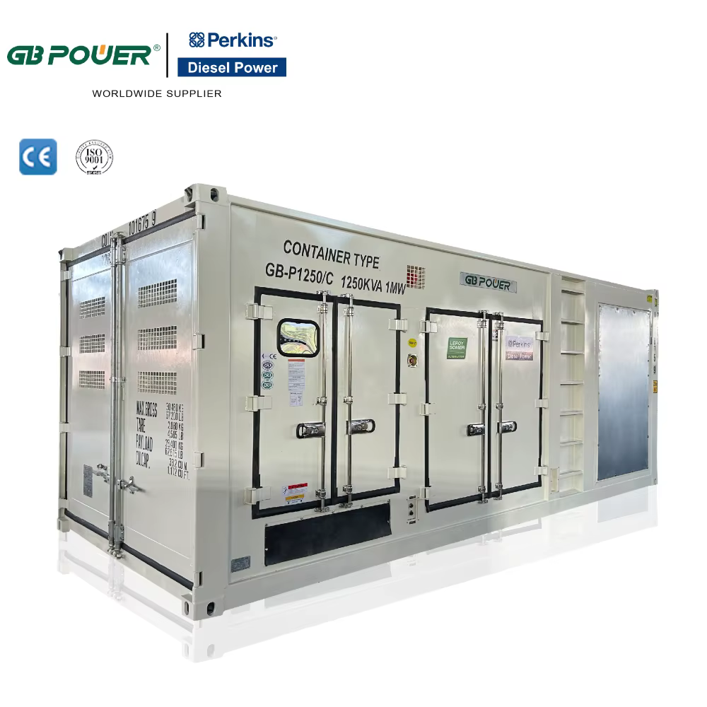 RENT TYPE CONTAINER 1250kva Electric Diesel Generator Set Perkin Engine 4012-46TWG2A Leroy Somer 3phase 4wire 110/220V ATS