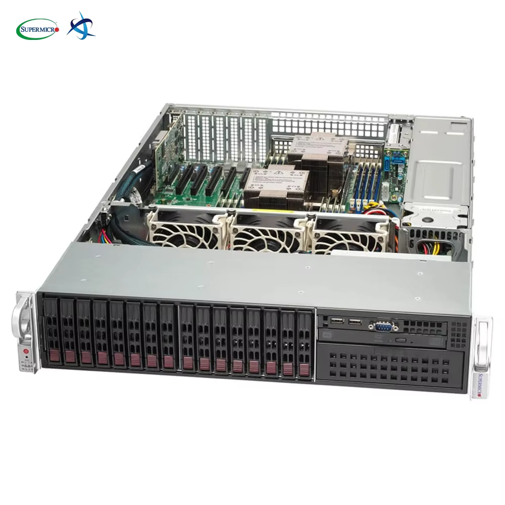 Supermicro Mainstream SuperServer SYS 221P C9R 2U Rack Server with Dual 5th Gen Intel Xeon Scalable Processors 16 Hot Swap Bays