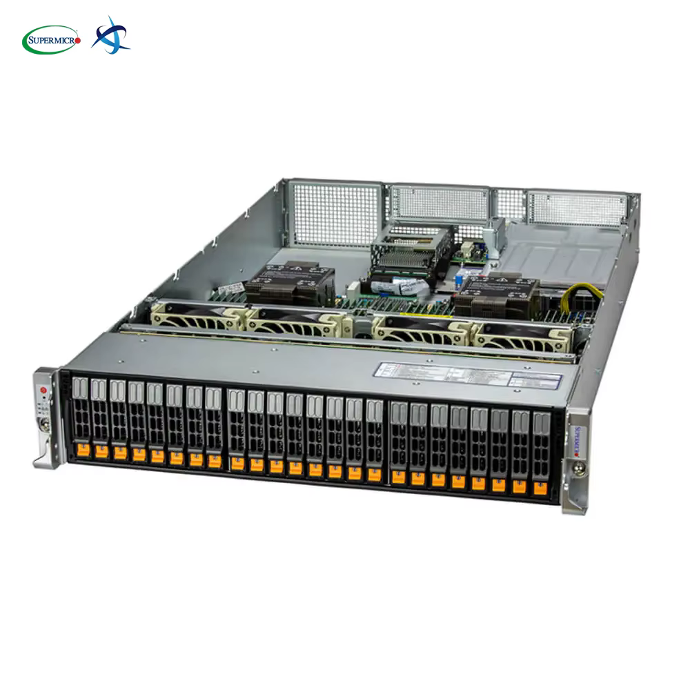 Hyper SuperServer SYS 220H TN24R 2U System 24 Hot Swap NVMe Bays Server for Virtualization AI Inference and Cloud Computing