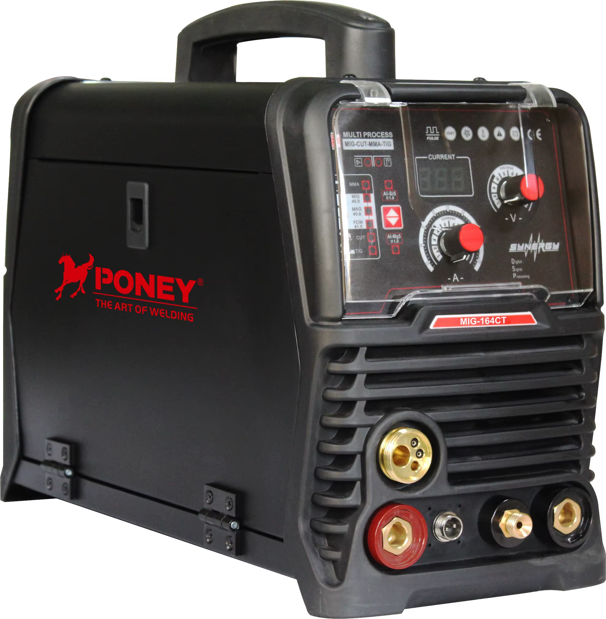MIG 164   Multi- Process Digital Control   Synergic Single Pulse  MIG CUT MMA  Gas Gasless IGBT MCU   5KG Wire Feeder  Welders