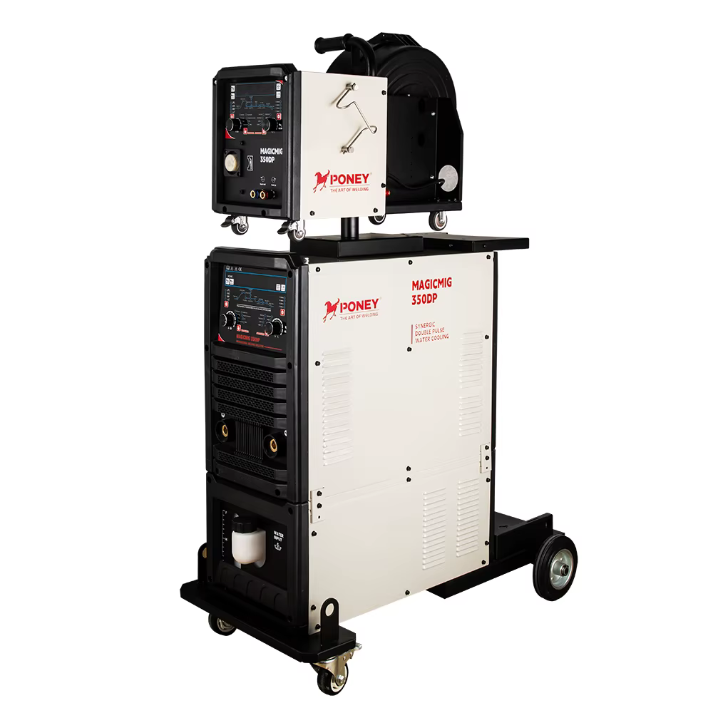 High Quality Top Industrial   Double Pulse Industrial 350 DP MIG MMA Multi Function Welding Machine Welder with Trolly