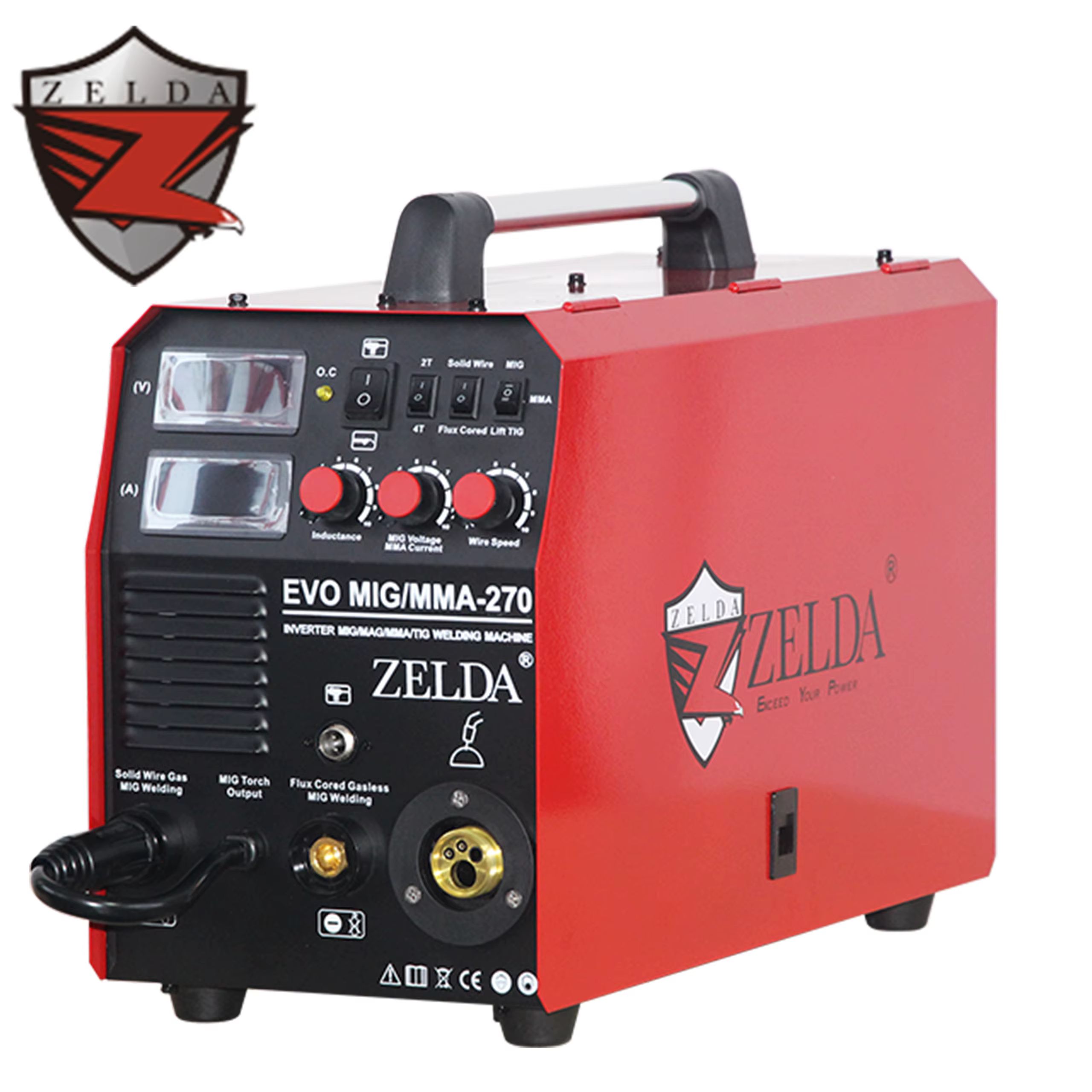 Zelda Semi-automatic 220v 270A MIG LIFT TIG MMA Welding 15kg Wire Spool 5 in 1 Welding Machine