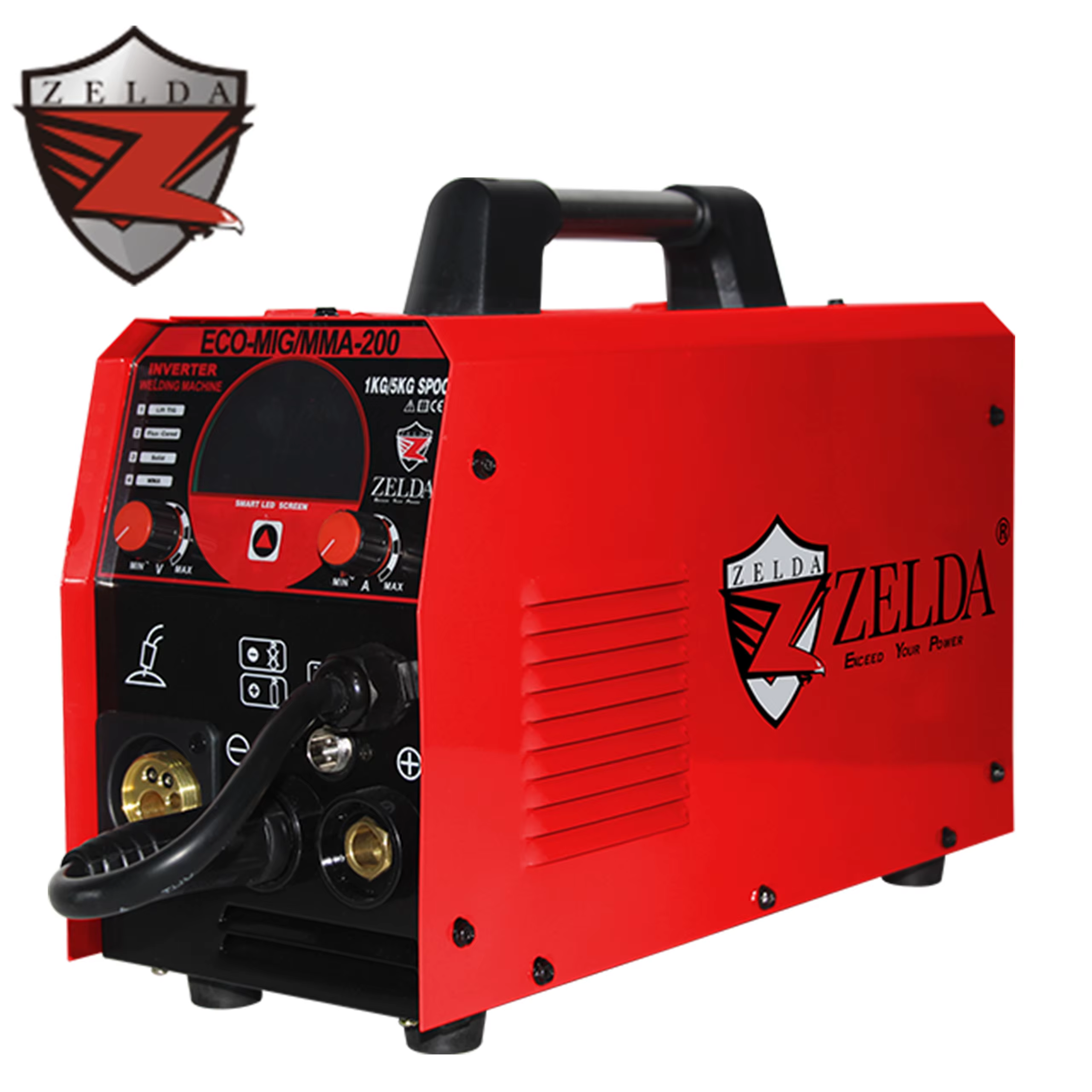 Zelda Mig Welding Machine 220v MMA MIG TIG Welder 200amp for Max 5kg Wire Spool