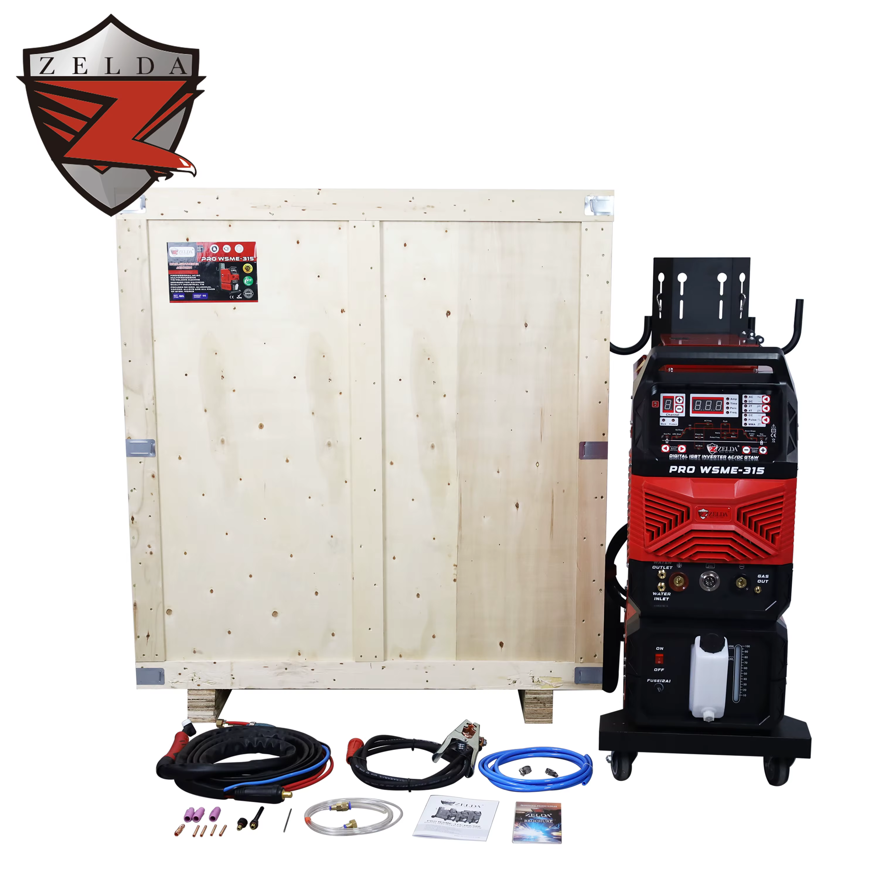 ZELDA TIG AC DC PULSE 315A Have Water Cold 380v TIG Welding Machine and Weld Aluminium