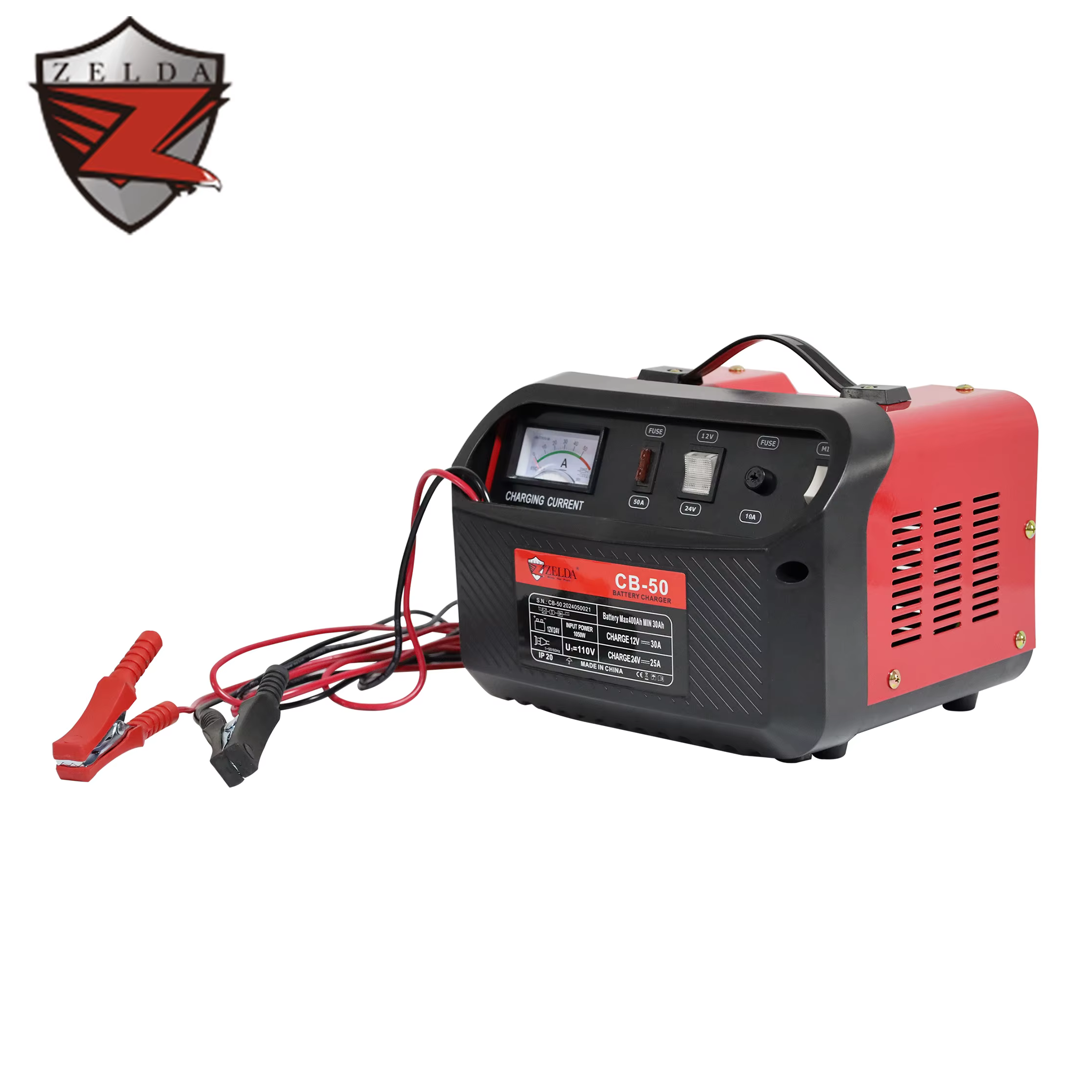 Zelda Portable CB-50 12V/24V Rechargeable AC Inverter Battery Charger with Plug in for Batteries Battery