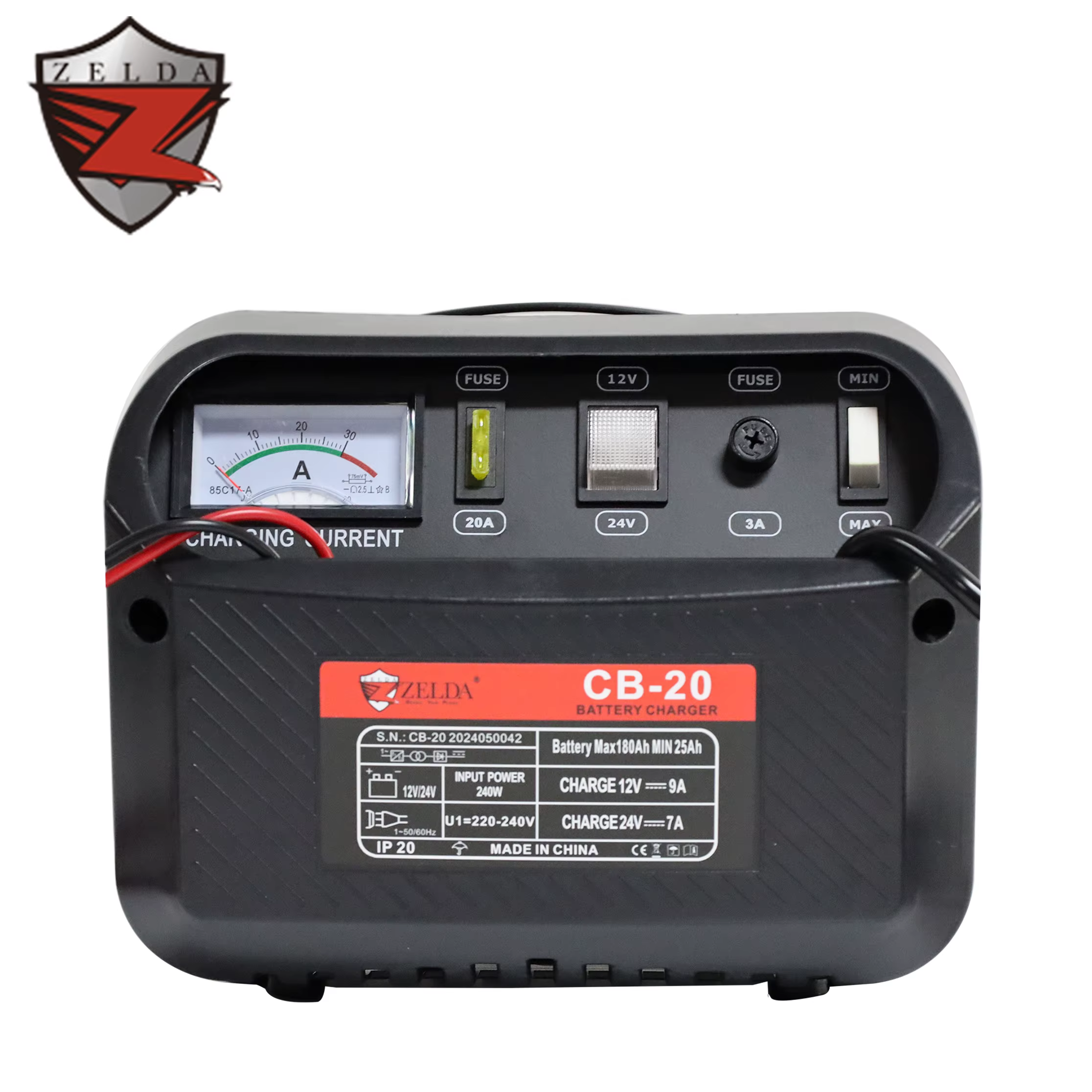 Zelda Portable High Power 12V/24V Car Battery Single Phase Plug in AC Output for Home Use Car Battery