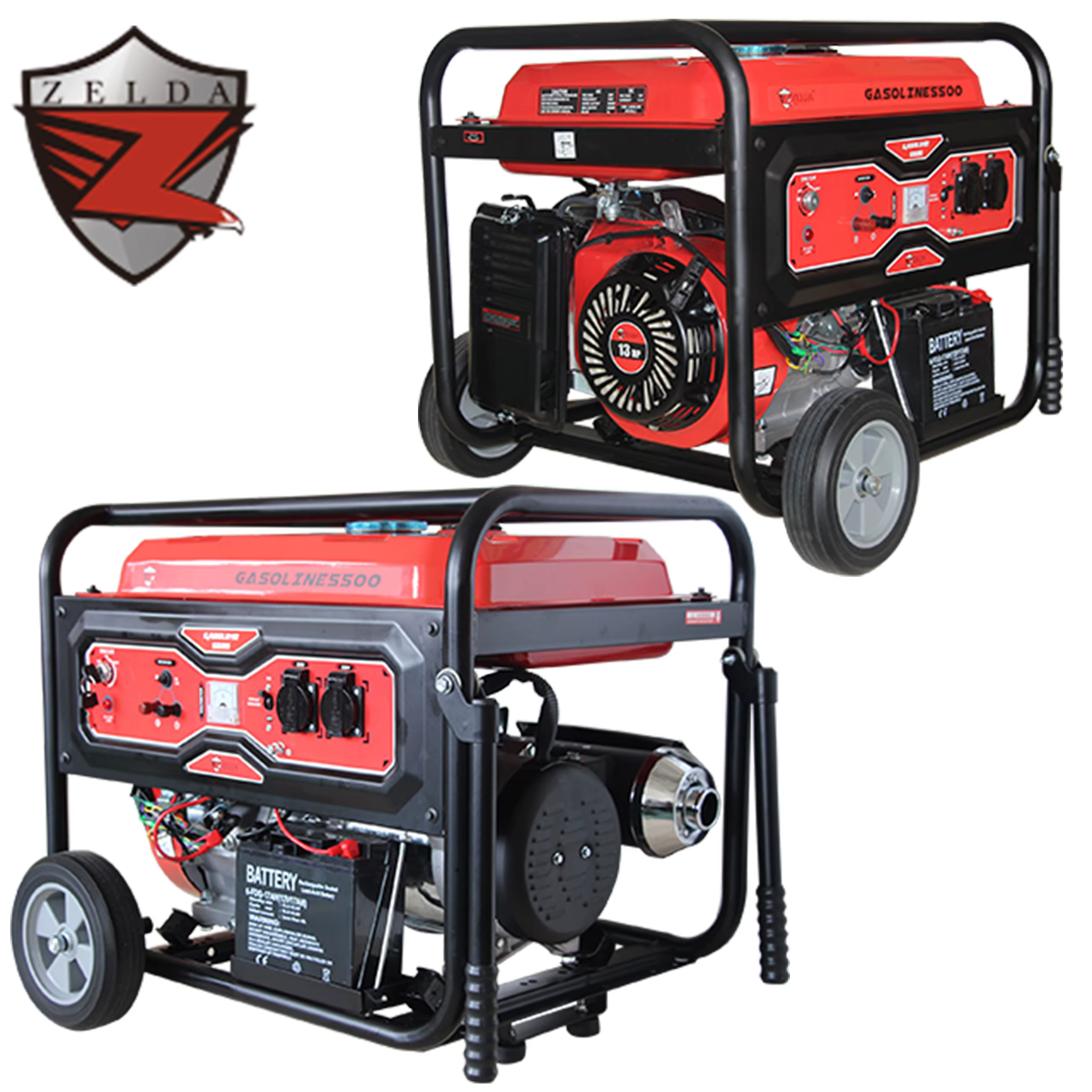 Zelda Output 220V Generator Gasoline 5500W Fuel tank Capacity 25L Starting System Electric Recoil 420cc Gasoline Generator