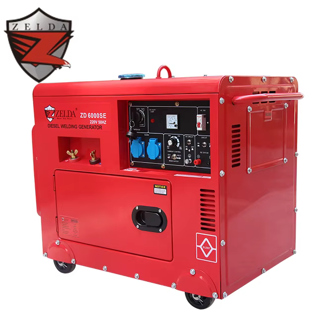Customized ZD 6000SE Silent Diesel Generator 50Hz 220V Air-Cooled Engine 12.5L Fuel Tank Electric Start