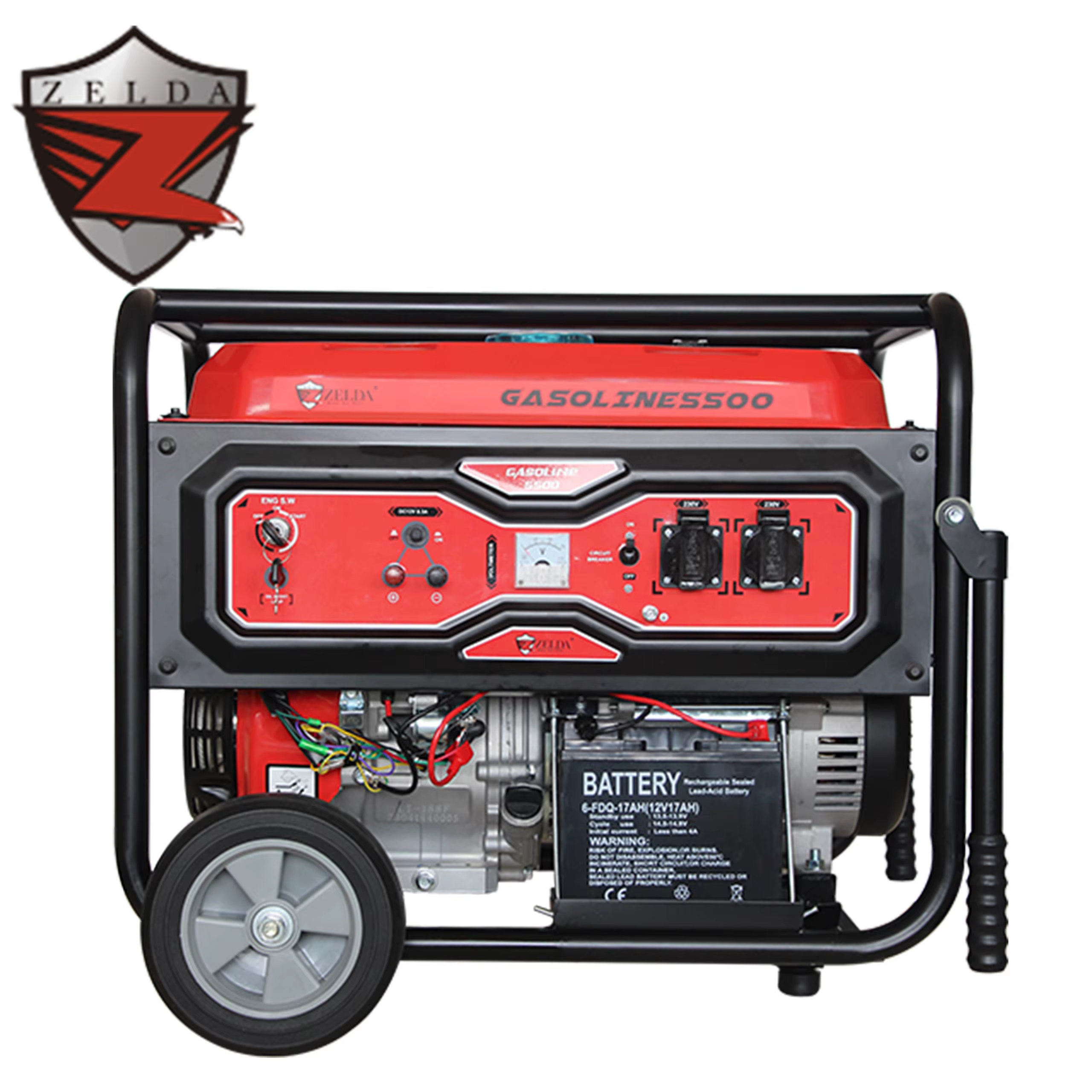 ZELDA Portable 5500W 420cc Electric Recoil Starting System AC Single Phase Inverter Generator Air Cooled Gasoline Generator